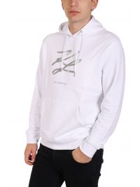 KARL LAGERFELD ΦΟΥΤΕΡ HOODIE SILVER LOGO ΛΕΥΚΟ