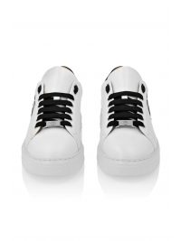 PHILIPP PLEIN ΠΑΠΟΥΤΣΙΑ SNEAKERS NAPPA LEATHER LO-TOP HEXAGON LOGO ΛΕΥΚΟ