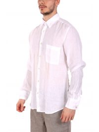BOSS CASUAL ΠΟΥΚΑΜΙΣΟ ΛΙΝΟ REGULAR FIT RELEGANT 6 M ΛΕΥΚΟ