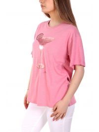 BOSS T-SHIRT C_EBAND_4 LOGO ΡΟΖ