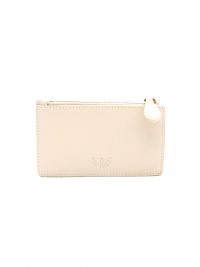 PINKO ΘΗΚΗ ΓΙΑ ΚΑΡΤΕΣ  AIRONE CARDHOLDER VITELLO SETA ΛΕΥΚΟ-ANTIQUE GOLD