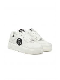 PHILIPP PLEIN ΠΑΠΟΥΤΣΙΑ SNEAKERS SK8R PLEIN LOW LOGO ΛΕΥΚΟ