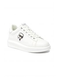 KARL LAGERFELD ΠΑΠΟΥΤΣΙΑ ΓΥΝΑΙΚΕΙΑ SNEAKERS KAPRI LOGO ΛΕΥΚΟ