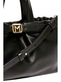 MARELLA ACCESORI ΤΣΑΝΤΑ ΧΕΙΡΟΣ/CROSSBODY PADOVA LOGO ΜΕΤΑΛΛΙΚΟ ΜΑΥΡΟ