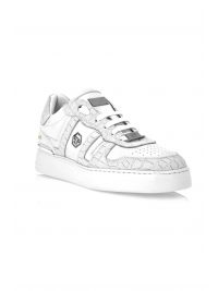 PHILIPP PLEIN ΠΑΠΟΥΤΣΙΑ SNEAKERS NUBUCK LOW TOP SNEAKERS COCCO ΛΕΥΚΟ