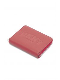 DKNY ΠΟΡΤΟΦΟΛΙ HADLEE SM ZIP AROUND LOGO ΚΟΚΚΙΝΟ