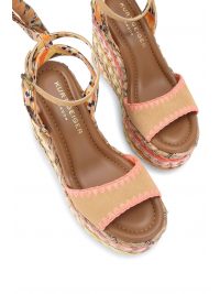 KURT GEIGER ΠΑΠΟΥΤΣΙΑ ΠΛΑΤΦΟΡΜΕΣ CHELSEA SCARF WEDGE ΣΤΡΑΣ LOGO ΜΠΕΖ/ΠΟΛΥΧΡΩΜΟ