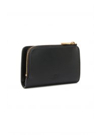 PINKO ΠΟΡΤΟΦΟΛΙ MINI WALLET VITELLO SETA ΜΑΥΡΟ - ANTIQUE GOLD