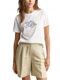 GANT T-SHIRT SUMMER GRAPHIC ΛΕΥΚΟ