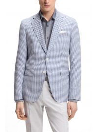 BOSS ΣΑΚΑΚΙ ΜΙΚΡΟΣΧΕΔΙΟ REGULAR FIT H-HUTSON-262 ΣΙΕΛ-ΛΕΥΚΟΣ
