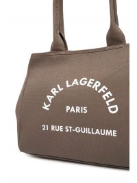 KARL LAGERFELD ΤΣΑΝΤΑ ΩΜΟΥ K/RSG CONVERTIBLE TRAPEZE TOTE LOGO ΣΚΟΥΡΟ ΚΑΦΕ