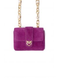 PINKO ΤΣΑΝΤΑΚΙ ΜΙΝΙ POCKET NECKLACE SUEDE ΒΙΟΛΕΤΙ