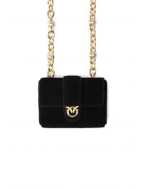 PINKO ΤΣΑΝΤΑΚΙ ΜΙΝΙ POCKET NECKLACE SUEDE ΜΑΥΡΟ