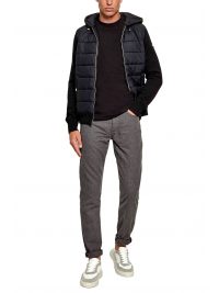 KARL LAGERFELD ΜΠΟΥΦΑΝΟΖΑΚΕΤΑ HOODIE KNIT ZIP JACKET ΜΑΥΡΟ