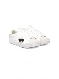 KARL LAGERFELD ΠΑΠΟΥΤΣΙΑ SNEAKERS SKOOL IKONIC PEARLS LOGO ΛΕΥΚΟ