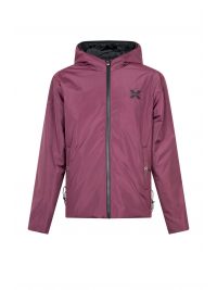 RICHMOND X ΜΠΟΥΦΑΝ JACKET BUGGIA ΔΙΠΛΗΣ ΟΨΗΣ ΤΣΕΠΕΣ LOGO ΜΑΥΡΟ-ΜΠΟΡΝΤΩ