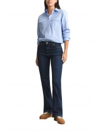 GANT ΠΑΝΤΕΛΟΝΙ JEANS SLIM FLAIR PIN TUCK ΣΚΟΥΡΟ ΜΠΛΕ