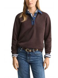 GANT POLO RELAXED SHIRT DENIM COLLARED ΚΑΦΕ-ΜΠΛΕ