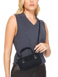 KURT GEIGER ΤΣΑΝΤΑΚΙ CROSSBODY/ΧΕΙΡΟΣ OLIVE MICRO SHOPPER LOGO MAYΡΟ