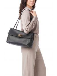 KURT GEIGER ΤΣΑΝΤΑ CROSSBODY/ΩΜΟΥ CHELSEA LG SLOUCH FLAP LOGO MAYΡΟ