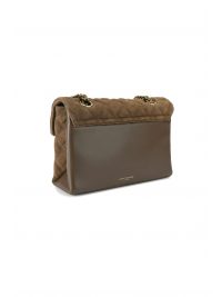 KURT GEIGER ΤΣΑΝΤΑ CROSSBODY/ΩΜΟΥ LEATHER KENSINGTON BAG ΚΑΠΙΤΟΝΕ ΑΛΥΣΙΔΑ LOGO ΚΑΦΕ