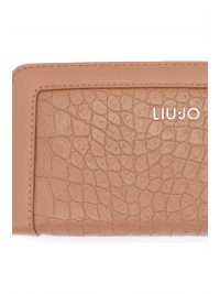 LIU-JO BETTER ΠΟΡΤΟΦΟΛΙ CROCCO LOGO ΜΕΤΑΛΛΙΚΟ ΚΑΦΕ