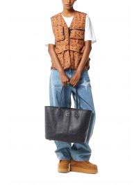 MCM ΤΣΑΝΤΑ ΩΜΟΥ SHOPPER NEW LIZ MED BLACK VIS ΕΠΙΠΡΟΣΘΕΤΟ ΤΣΑΝΤΑΚΙ ΜΑΥΡΟ