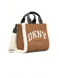 DKNY ΤΣΑΝΤΑ ΧΕΙΡΟΣ/CROSSDODY HADLEE SMALL LOGO ΤΑΜΠΑ-ΕΚΡΟΥ