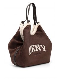 DKNY ΤΣΑΝΤΑ ΧΕΙΡΟΣ/ΩΜΟΥ PAULA TOTE LARGE LOGO ΣΚΟΥΡΟ ΚΑΦΕ
