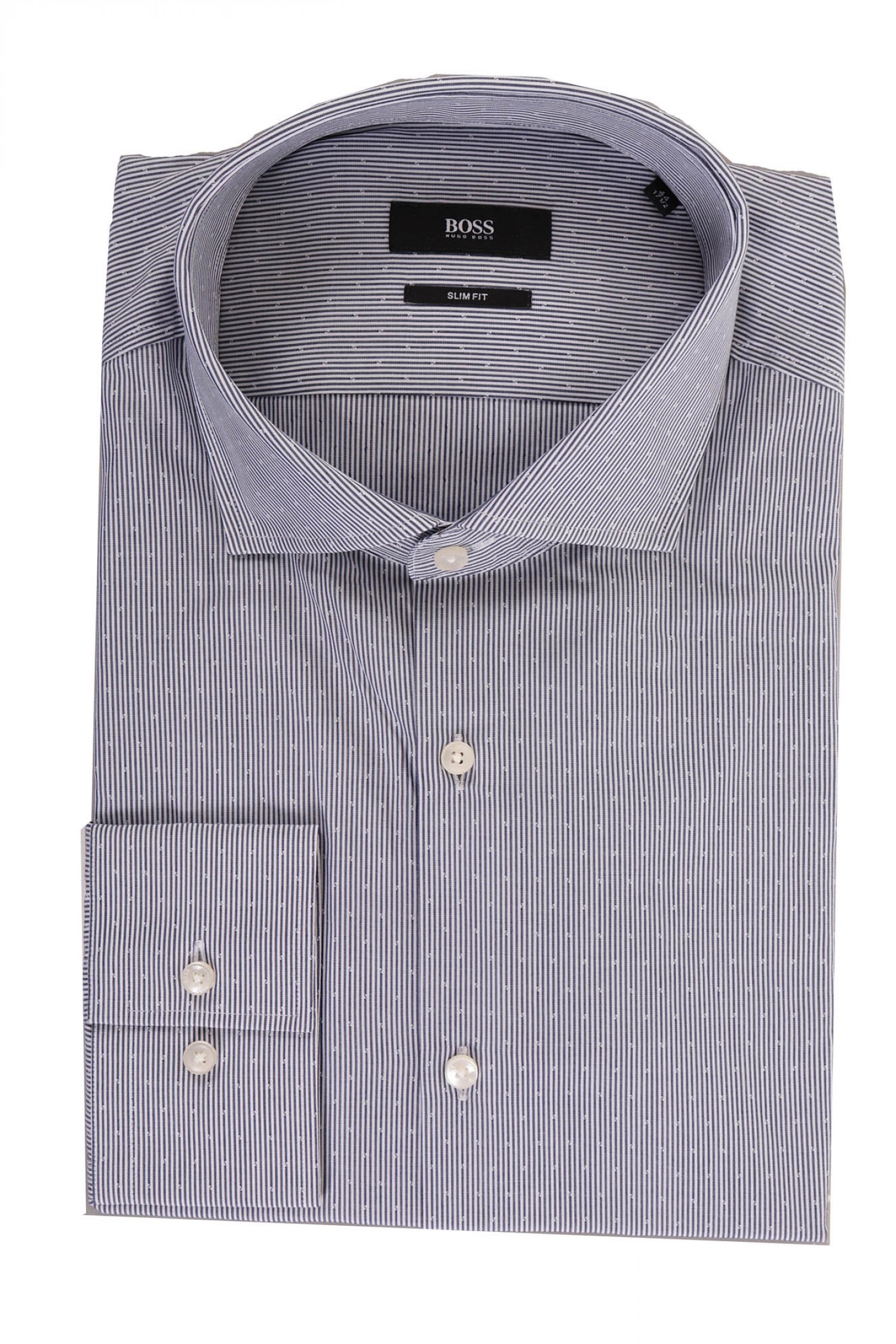 BOSS ΠΟΥΚΑΜΙΣΟ ΡΙΓΕ ΣΧΕΔΙΑΣΤΟ SLIM FIT JASON ΜΠΛΕ