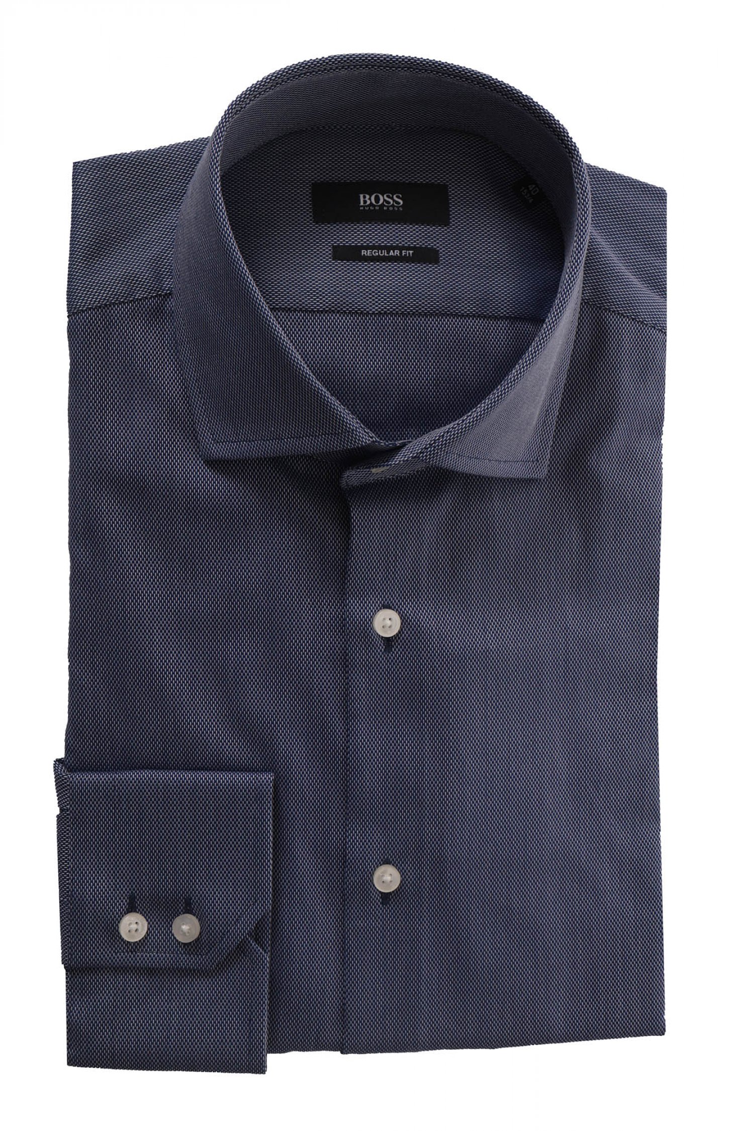 BOSS ΠΟΥΚΑΜΙΣΟ GORDON REGULAR FIT ΜΙΚΡΟΣΧΕΔΙΟ ΜΠΛΕ