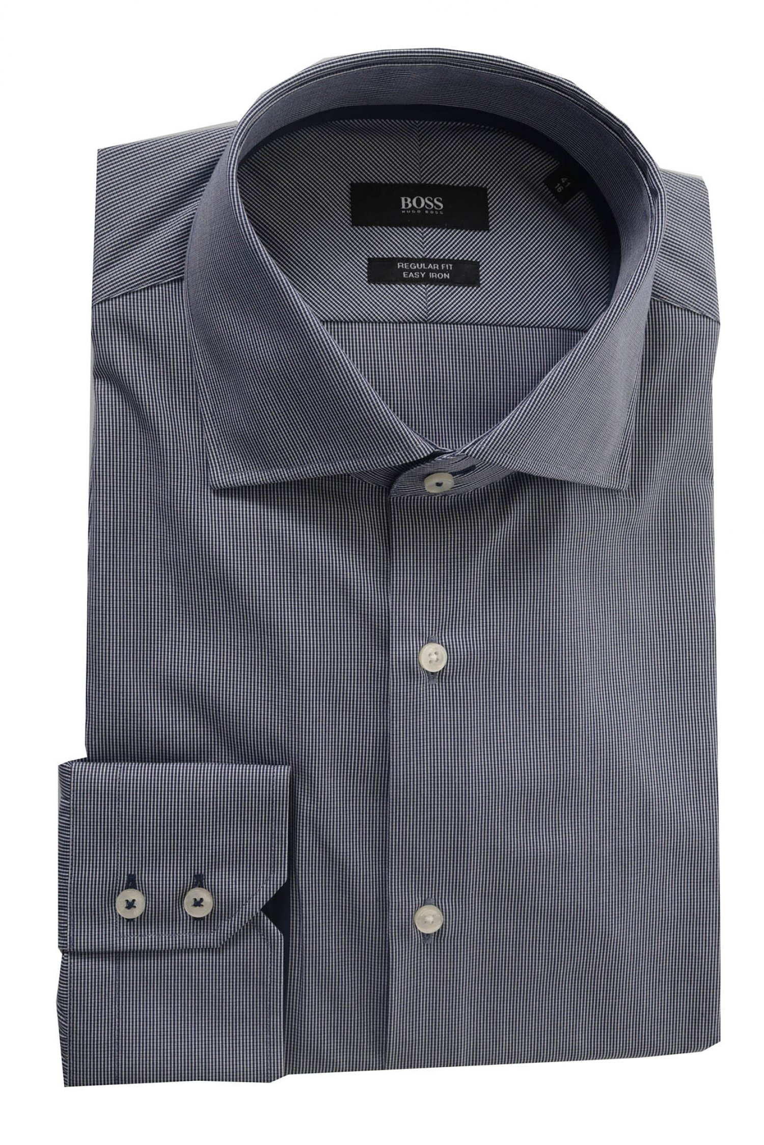 BOSS ΠΟΥΚΑΜΙΣΟ GREGORY REGULAR FIT EASY IRON ΜΙΚΡΟΣΧΕΔΙΟ ΜΠΛΕ