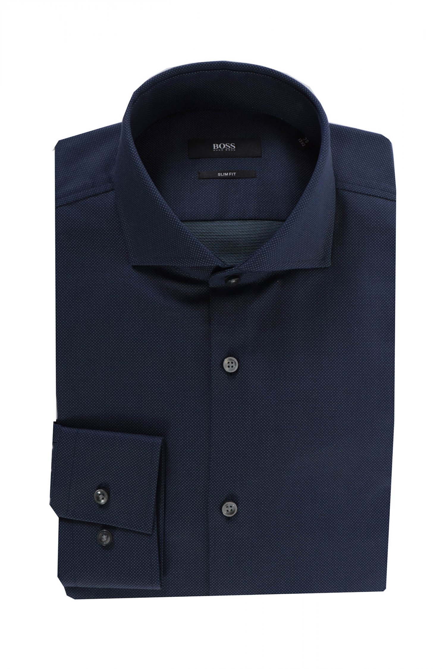 BOSS ΠΟΥΚΑΜΙΣΟ SLIM FIT ΜΙΚΡΟΣΧΕΔΙΟ JASON ΜΠΛΕ