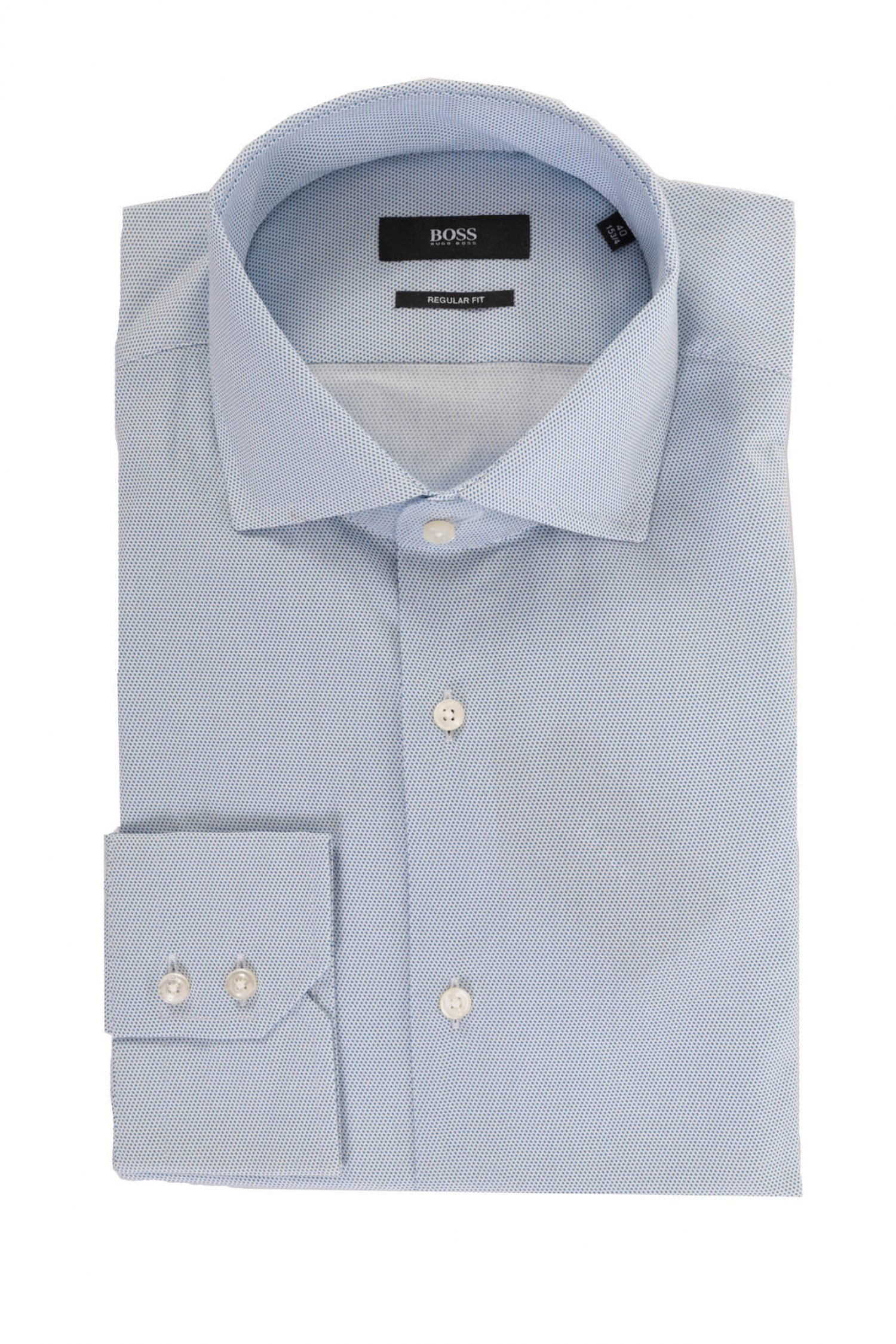 BOSS ΠΟΥΚΑΜΙΣΟ GORDON REGULAR FIT ΜΙΚΡΟΣΧΕΔΙΟ ΣΙΕΛ