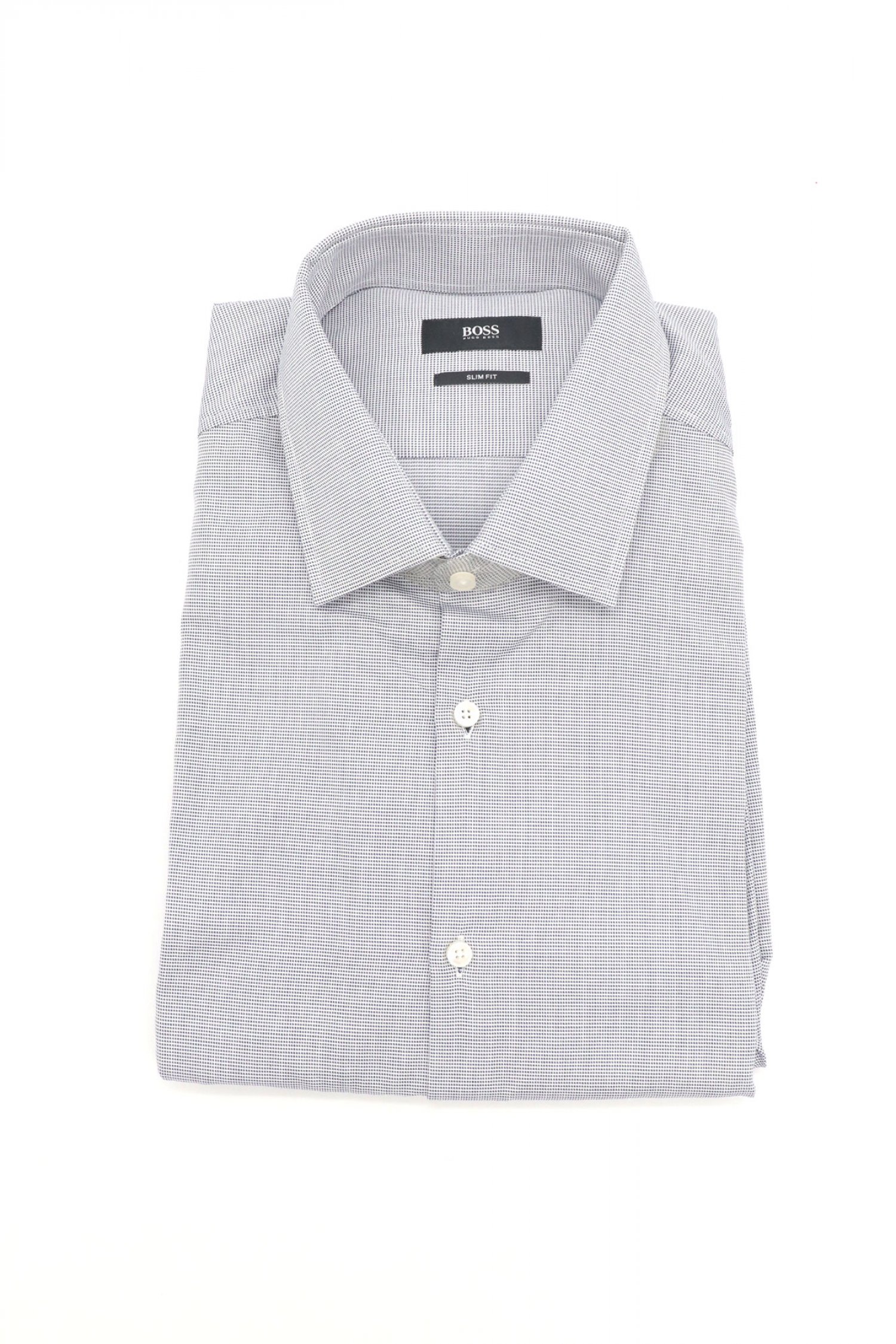 BOSS ΠΟΥΚΑΜΙΣΟ SLIM FIT JENNO ΜΙΚΡΟΣΧΕΔΙΟ ΜΠΛΕ