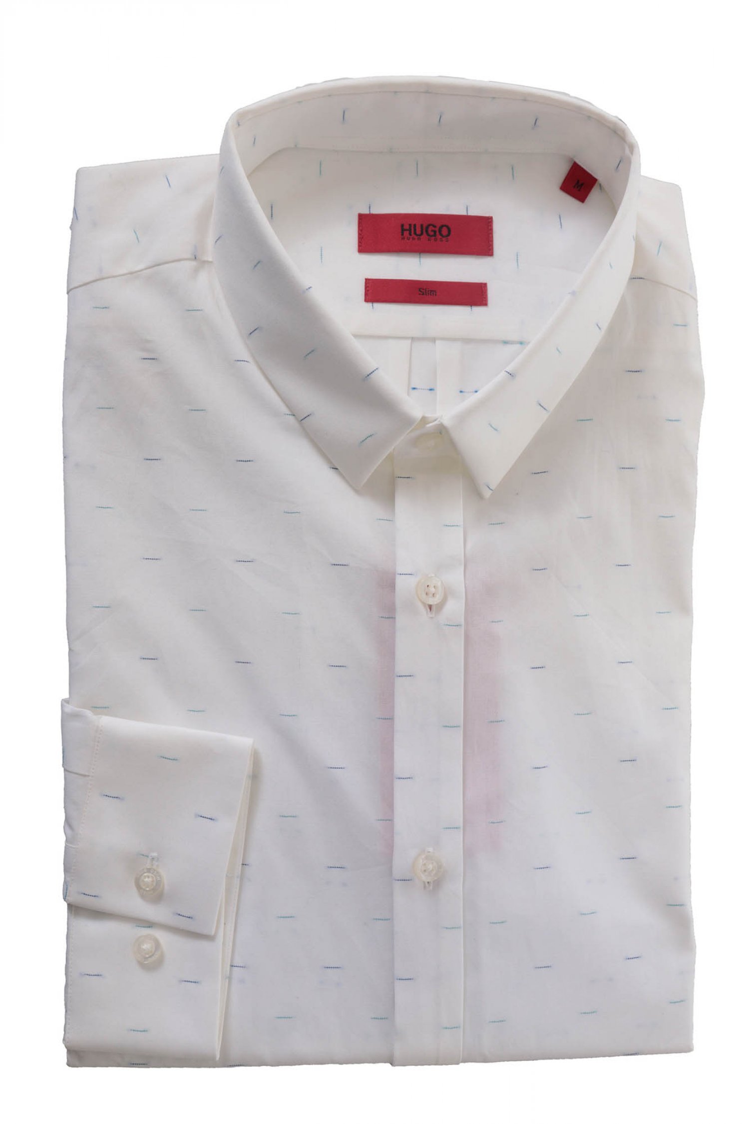 HUGO ΠΟΥΚΑΜΙΣΟ ERO3 SLIM SHORT LENGTH ΣΧΕΔΙΑΣΤΟ ΛΕΥΚΟ