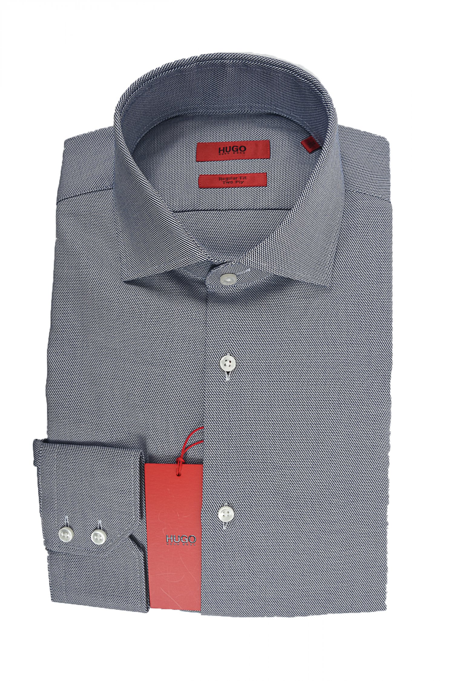 HUGO ΠΟΥΚΑΜΙΣΟ ΜΙΚΡΟΣΧΕΔΙΟ REGULAR FIT C-GORDON ΜΠΛΕ