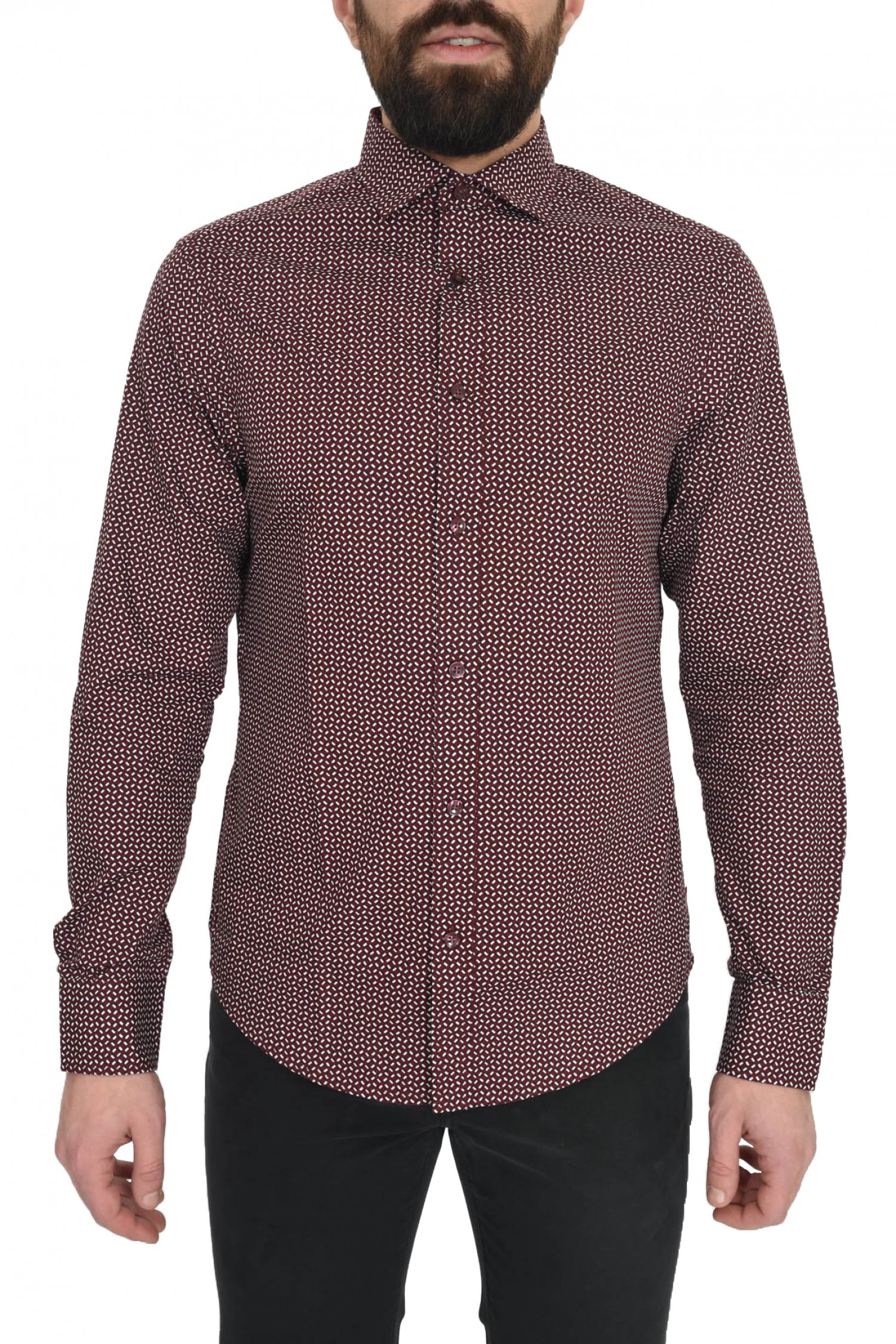 ARMANI JEANS ΠΟΥΚΑΜΙΣΟ ALLOVER PRINT ΜΠΟΡΝΤΩ