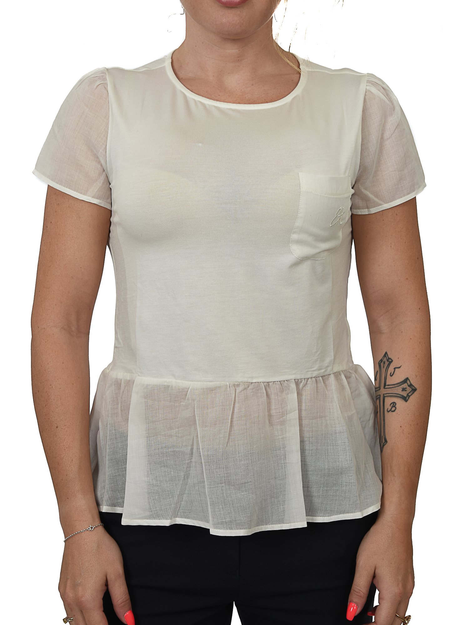 EMPORIO ARMANI T-SHIRT ΚΜ ΤΣΕΠΗ ΦΡΑΜΠΑΛΑ ΚΑΤΩ ΥΠΟΛΕΥΚΟ