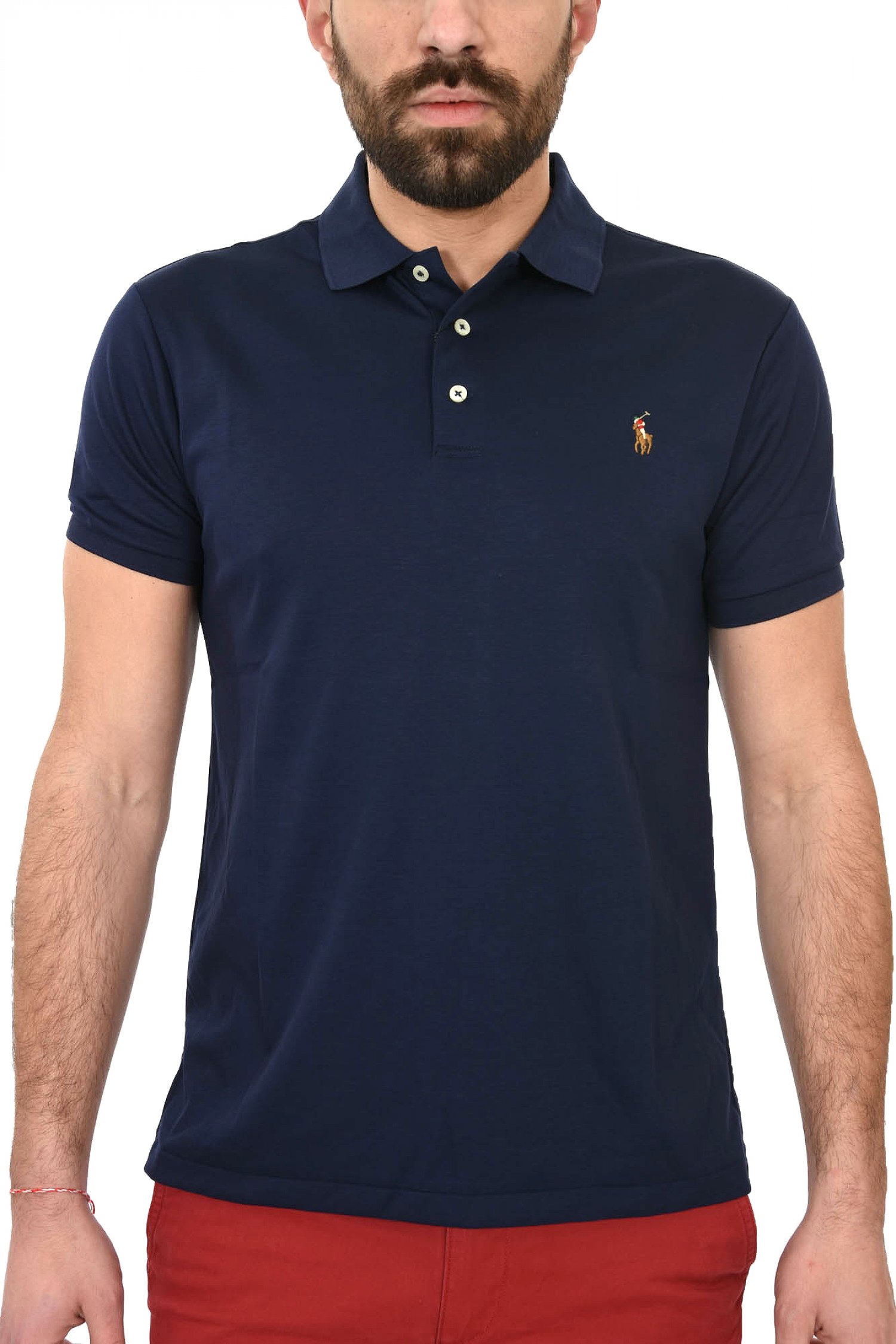 RALPH LAUREN POLO INTERLOCK SLIM FIT BSR ΜΠΛΕ