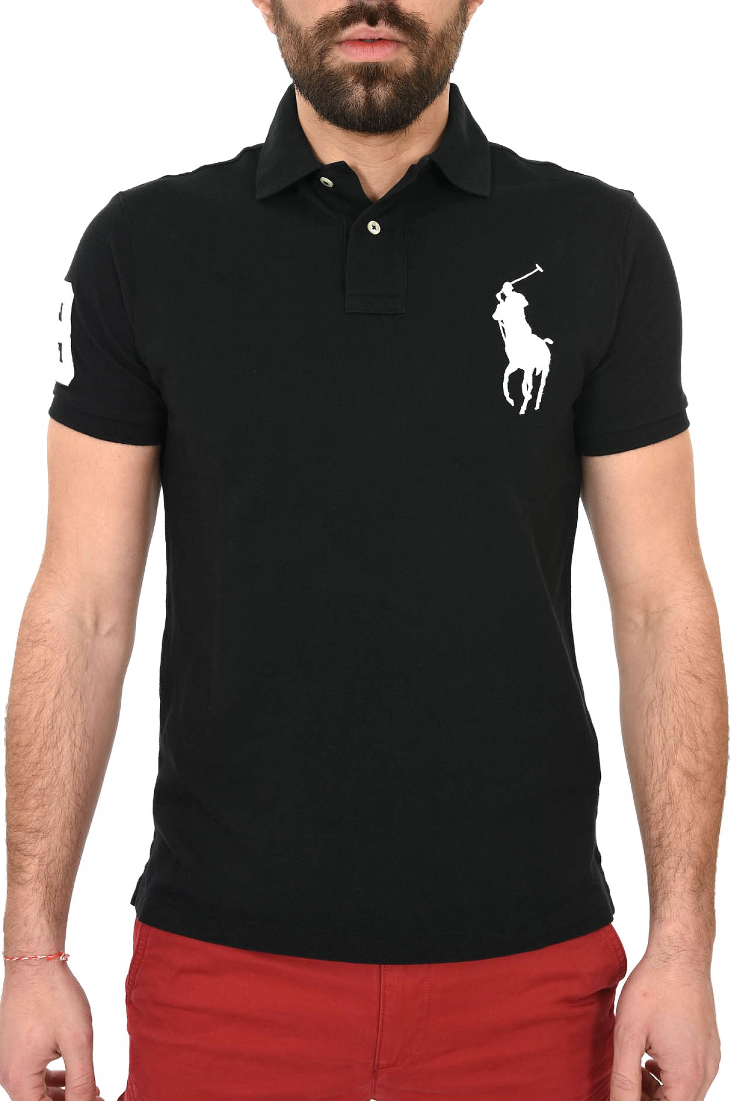 RALPH LAUREN POLO CUSTOM SLIM FIT BIG PONY ΜΑΥΡΟ