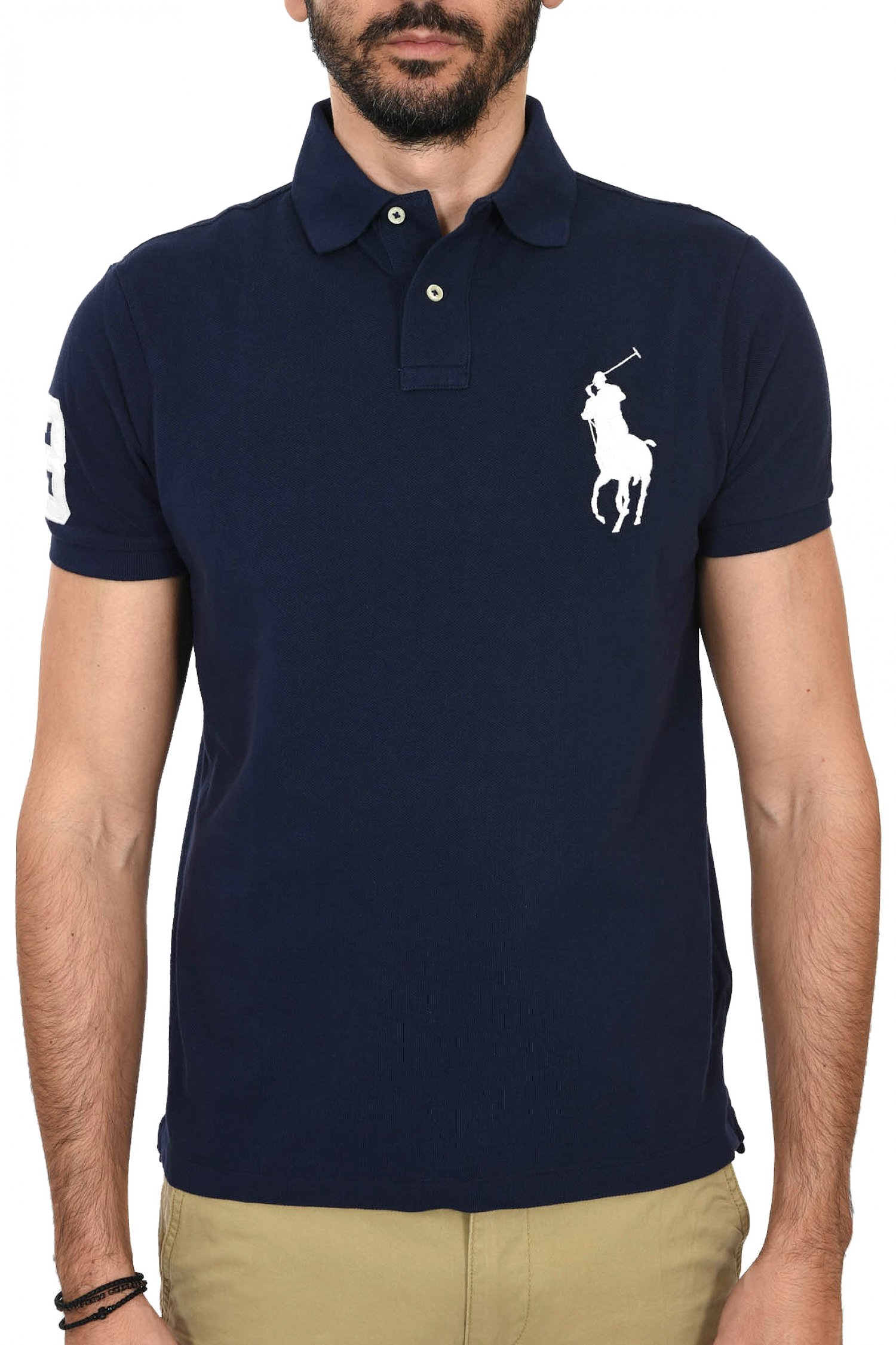 RALPH LAUREN POLO CUSTOM SLIM FIT BIG PONY ΜΠΛΕ