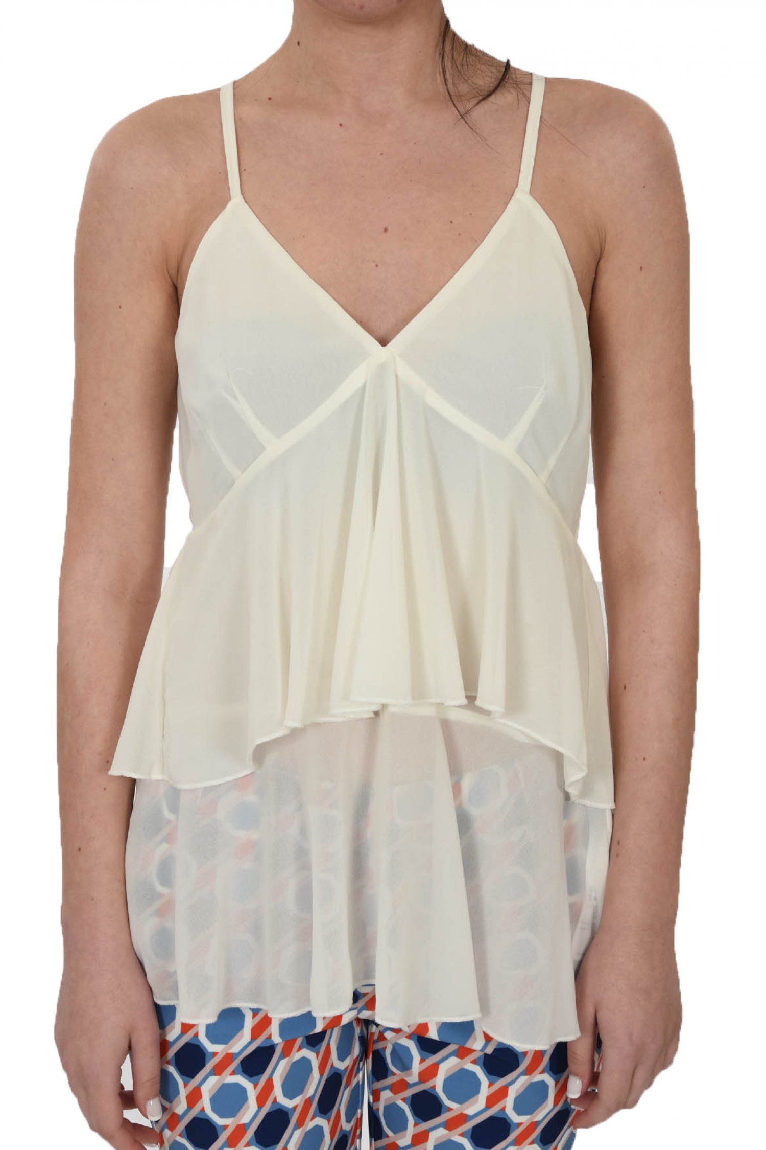 LIU JO TOP V NECK ΒΟΛΑΝ ΕΚΡΟΥ