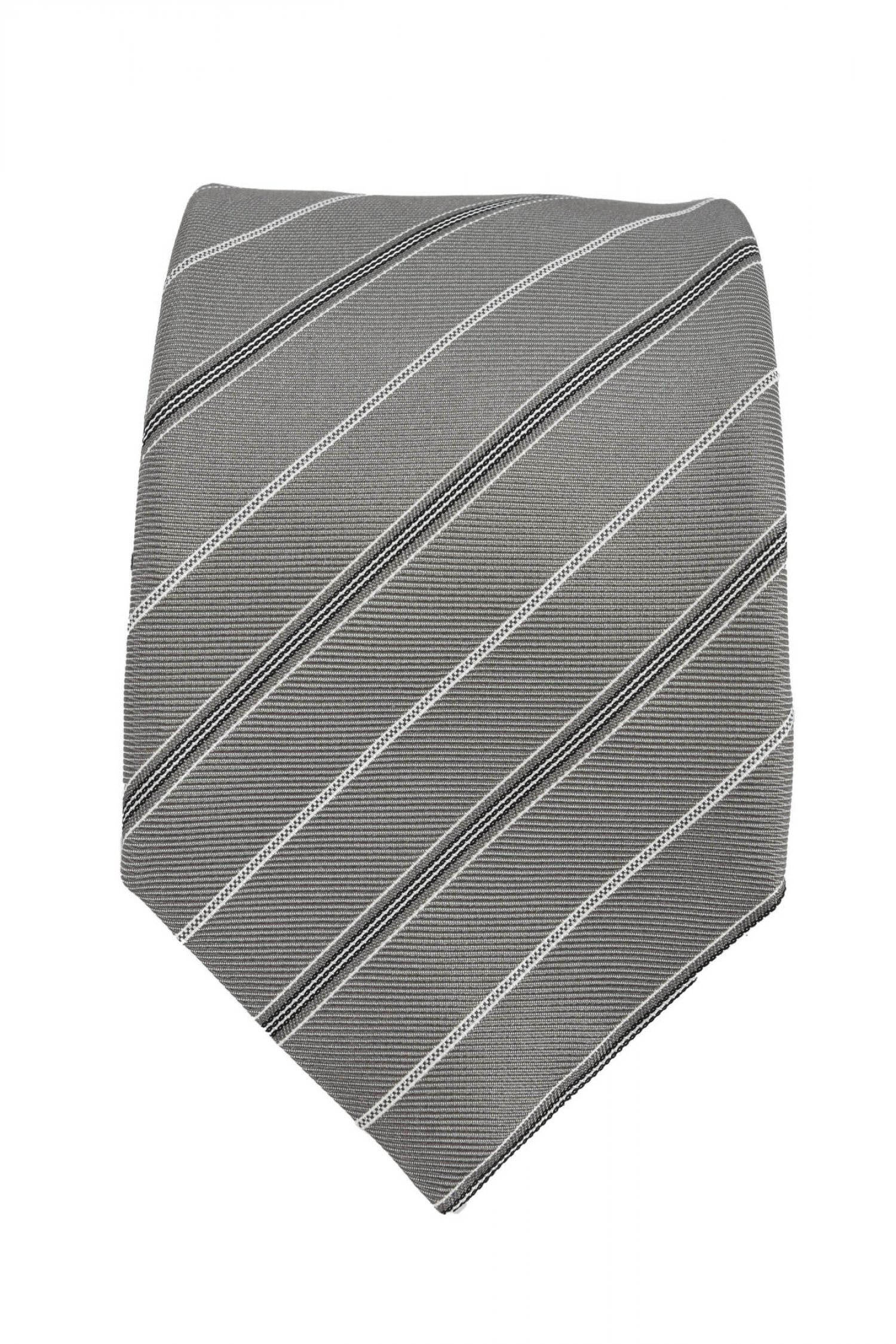 BOSS BUSINESS ΓΡΑΒΑΤΑ 7.5CM ΡΙΓΕ ΓΚΡΙ