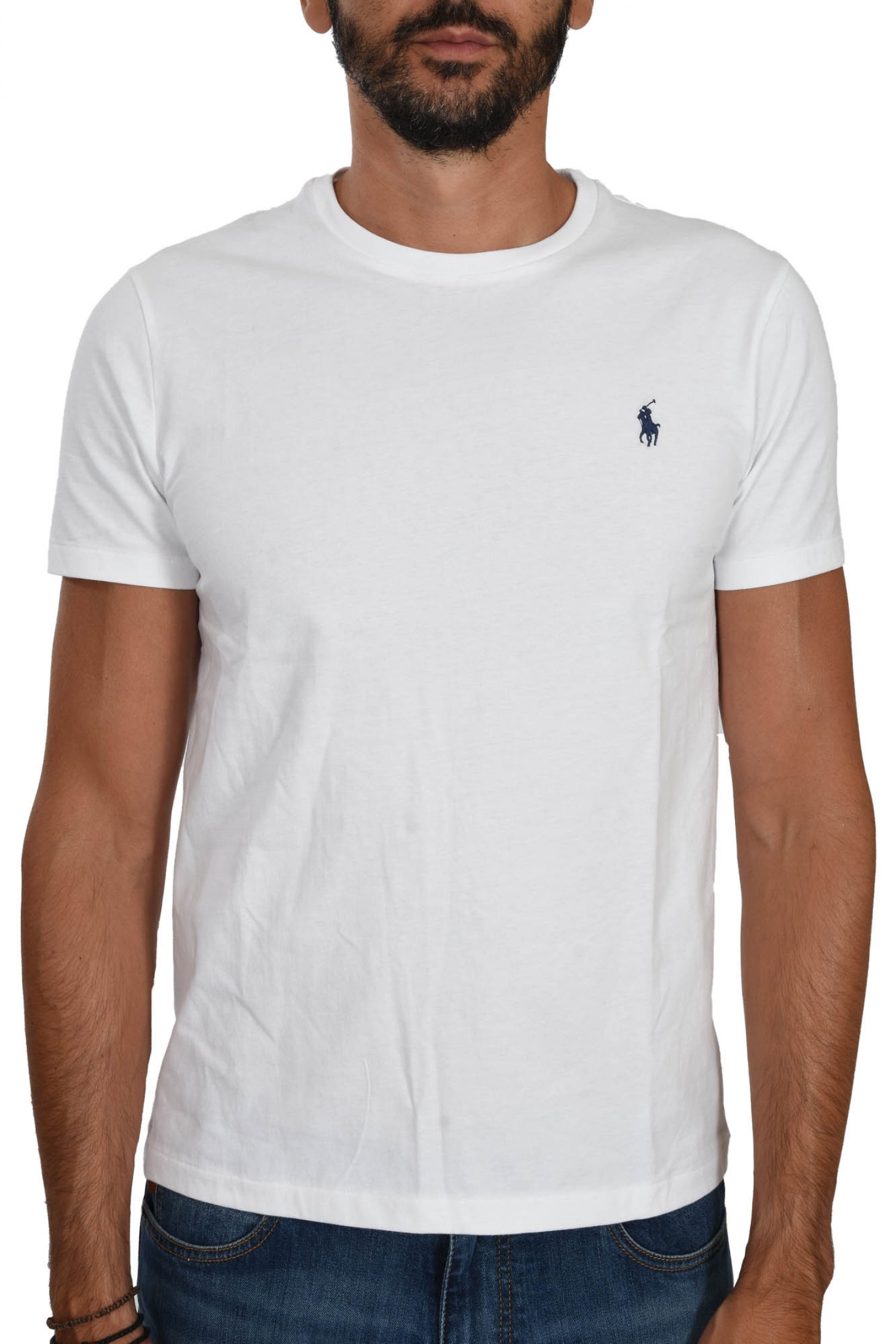 RALPH LAUREN T-SHIRT CUSTOM SLIM FIT BSR ΛΕΥΚΟ