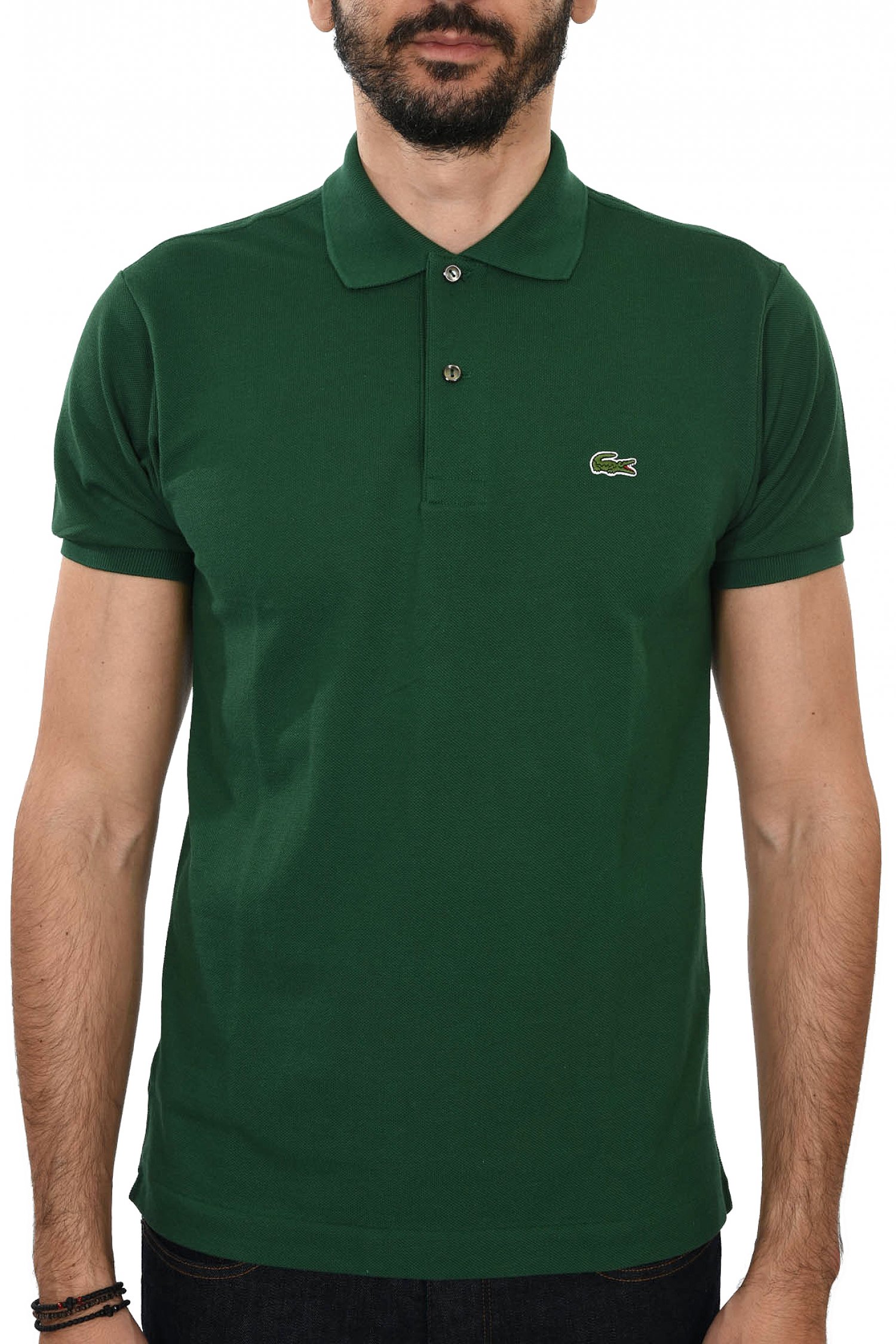 LACOSTE POLO CLASSIC FIT ΣΚΟΥΡΟ ΠΡΑΣΙΝΟ