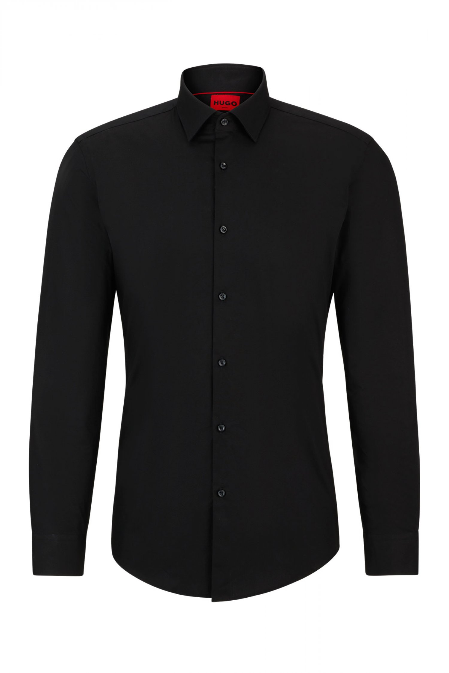 HUGO ΠΟΥΚΑΜΙΣΟ SLIM FIT EASY IRON C-JENNO ΜΑΥΡΟ