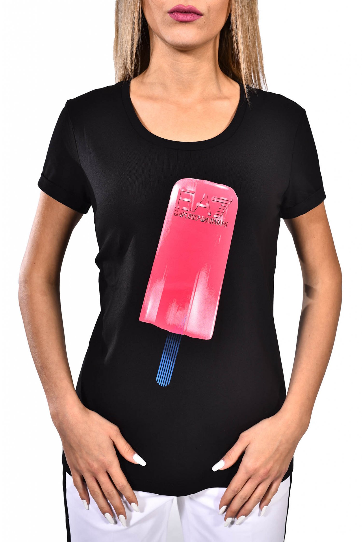 ARMANI 7 ARMANI 7 T-SHIRT LOGO ICE CREAM ΜΑΥΡΟ