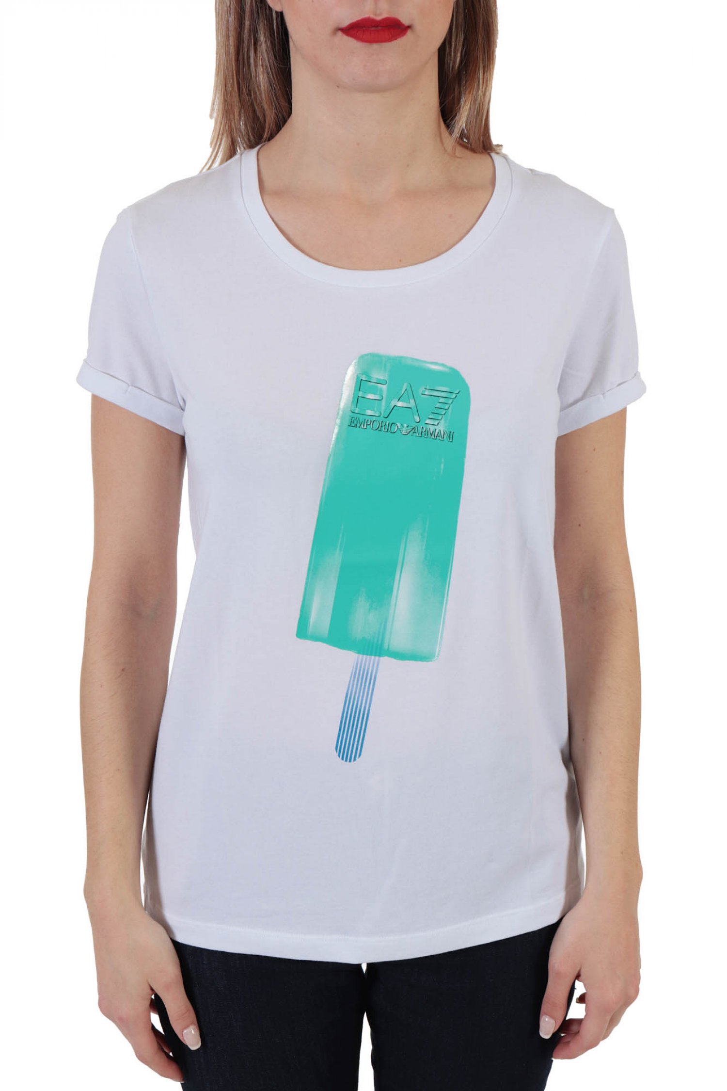 ARMANI 7 T-SHIRT LOGO ICE CREAM ΛΕΥΚΟ