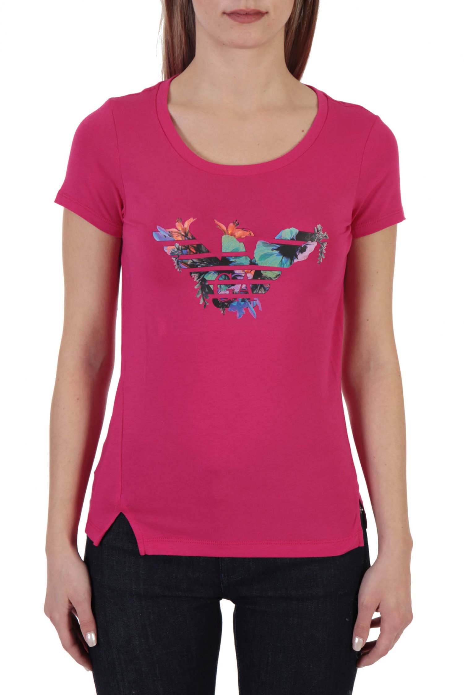 ARMANI 7 ARMANI 7 T-SHIRT LOGO ΦΟΥΞΙΑ